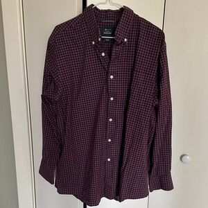 Classic Burgundy Checkered Men's Shirt
